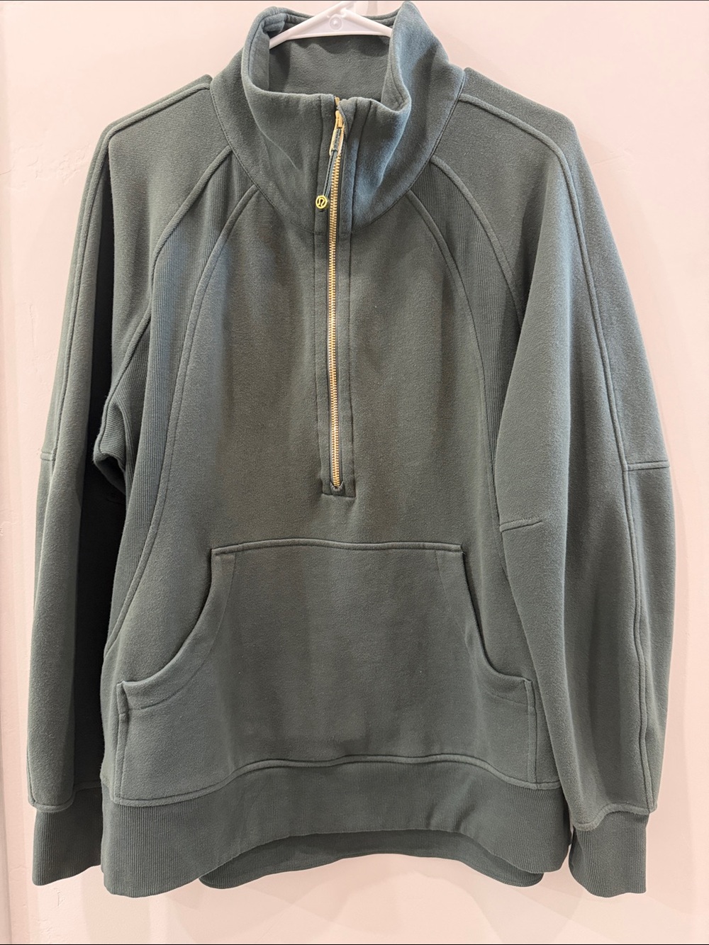 lululemon athletica Olive Green Half-Zip Fleece Pullover